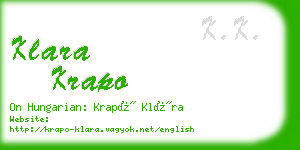 klara krapo business card